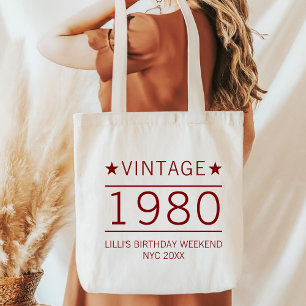 Bolsa Tote 30 de 20 personalizado 40º 50º e 60º aniversário d