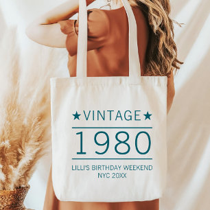 Bolsa Tote 30 de 20 personalizado 40º 50º e 60º aniversário d