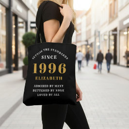 Bolsa Tote 30th Birthday 1996 Black Gold For Her Personalized