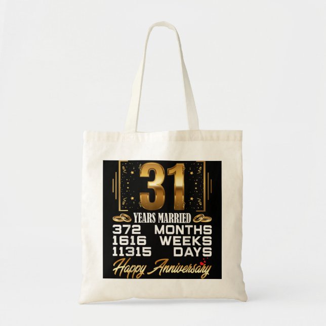 Bolsa Tote 31 Anos Casados - 31.º Aniversário Engraçado (Frente)
