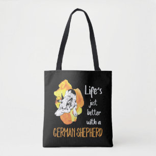 Bolsa Tote 3 A vida é melhor com um German shepherd