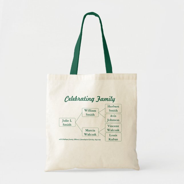 Bolsa Tote 3-Gen Celebrating Family Tree Tote Bag (Frente)