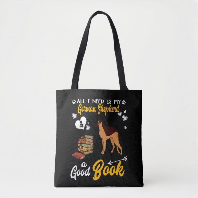 Bolsa Tote 3 Só Preciso Do Meu German shepherd E De Um Bom Li (Frente)