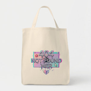 Bolsa Tote 404 Não Encontrado Her Y2K Glitch Camiseta Diverti