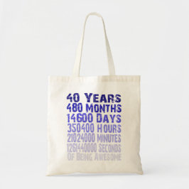 Bolsa Tote 40 anos de aniversário incrível desde 40 anos