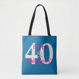 Bolsa Tote 40 & Fabuloso! Diversão Personalizada Aniversário 