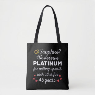 Bolsa Tote 45º Aniversário de Casamento I - Casal Engraçado d