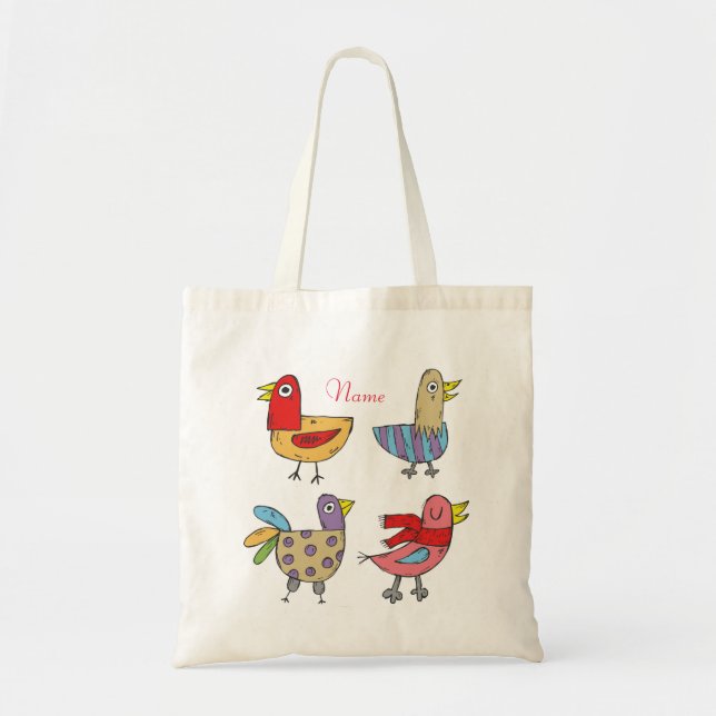 Bolsa Tote 4 Aves Engraçadas Thunder_Cove (Frente)