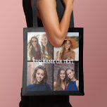 Bolsa Tote 4 Colagem de Fotografias - ESCOLHA A COR DE FUNDO<br><div class="desc">Use quatro fotos quadradas para criar um presente exclusivo e pessoal. Ou você pode ficar com o filhote hipster e fazer uma moda. Se precisar ajustar as fotos,  clique na ferramenta personalizar para fazer alterações.</div>