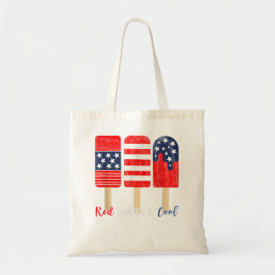 Bolsa Tote 4 de julho Popsicle Red White e Legal Bandeira Ame