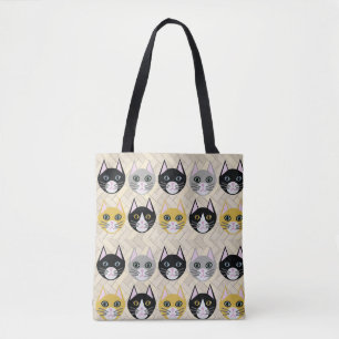 Bolsa Tote 4 Gatos, Herringbone Beige