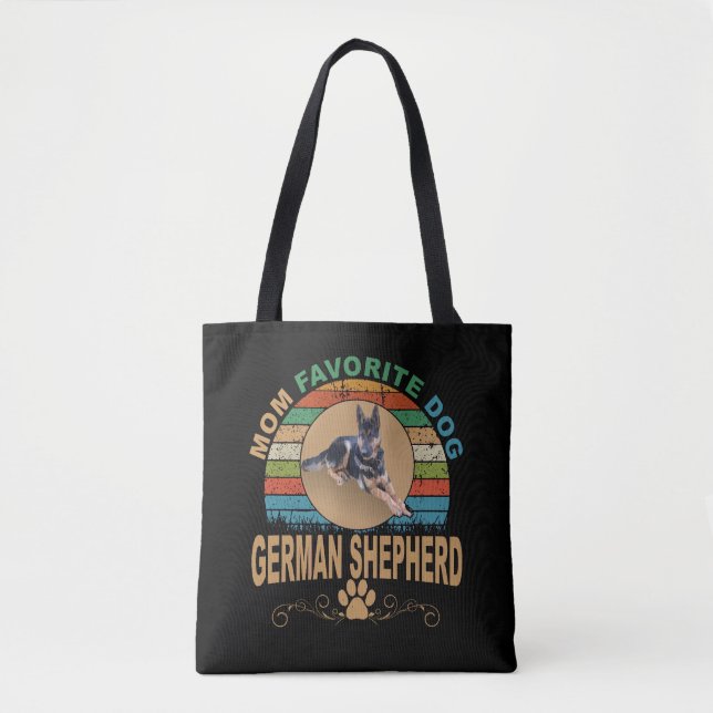 Bolsa Tote 4 Mãe German shepherd de Cachorro Favorito (Frente)
