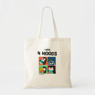 Bolsa Tote 4 Moods Penguin   Bookworm Engraçado