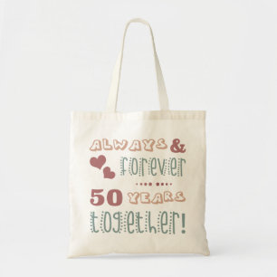 Bolsa Tote 50º aniversário de casamento bonito