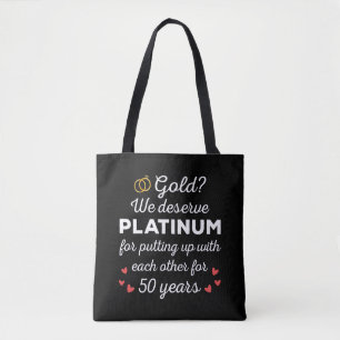 Bolsa Tote 50º Aniversário de Casamento I - Engraçado Casal D
