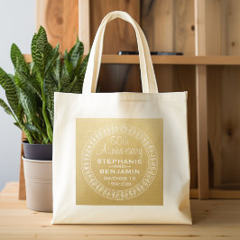 Bolsa Tote 50º Aniversário de Casamento Ouro personalizado