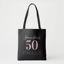 50º aniversário - Preto Personalizado Rosa