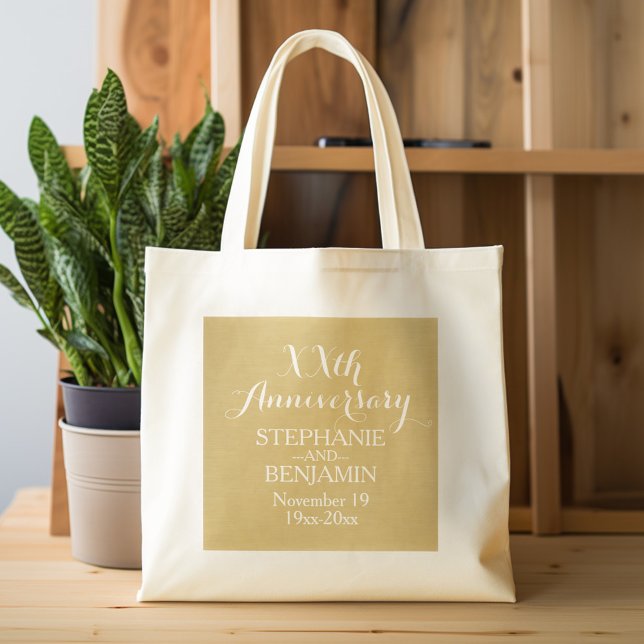 Bolsa Tote 50º ou Outro Aniversário de Casamento Personalizad (Personalized Tote Bag - Wedding Anniversary)