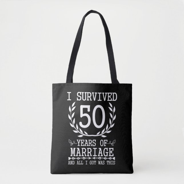 Bolsa Tote 50 anos de esposa marido 50 anos de casamento (Frente)