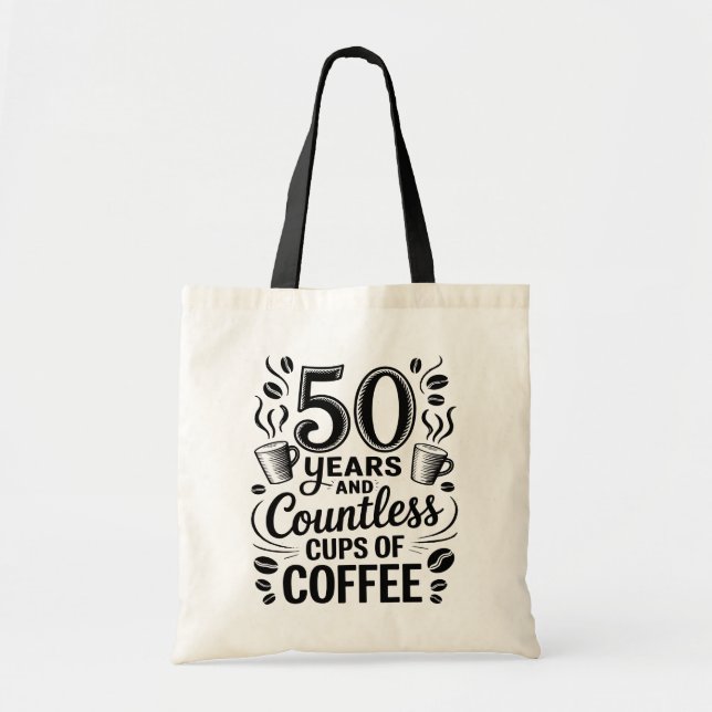 Bolsa Tote 50 Anos e Inúmeras Xícaras de Café (Frente)