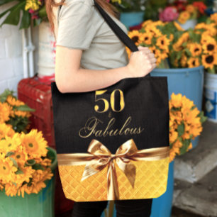 Bolsa Tote 50 e Dourado Arco preto fabuloso de couro