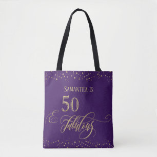 Bolsa Tote 50 & Fabuloso Confetti Glitter Dourado, Profundo R