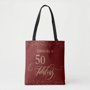 Bolsa Tote 50 & Fabuloso Glitter Confete, Borgonha