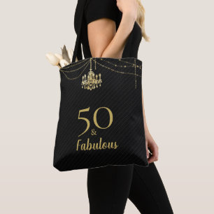 Bolsa Tote 50 Fabuloso Ouro de 50º aniversário Chandelier Bla