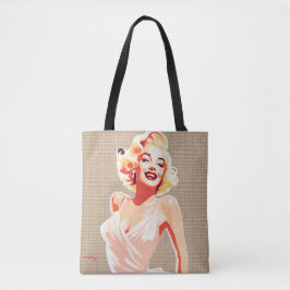 Bolsa Tote 50 glamouroso loiro no fundo bege