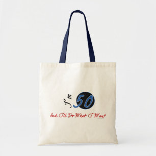 Bolsa Tote 50th Sacola do aniversário