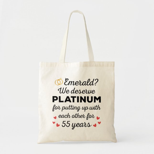 Bolsa Tote 55º aniversário de casamento I - Casal Engraçado E (Frente)