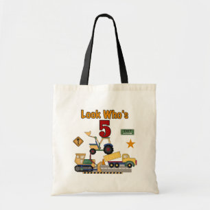 Bolsa Tote 5 de Construção Camisetas de aniversário e present