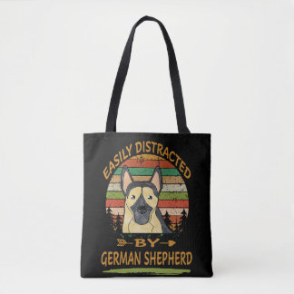 Bolsa Tote 5 Facilmente distraído por German shepherd