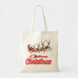 Bolsa Tote 5.Ho Ho Papai Noel ri de feliz Natal