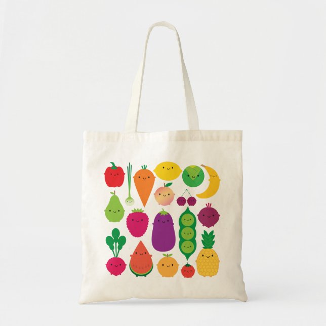 Bolsa Tote 5 uma fruta & vegetais do dia (Frente)