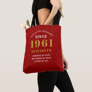 Bolsa Tote 60º aniversário do Elegant Chic Red 1961