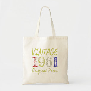 Bolsa Tote 60º aniversário do Presente Vintage 1961 Partes 