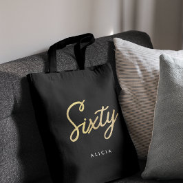 Bolsa Tote 60º aniversário moderno Simples Sessenta Fabuloso 