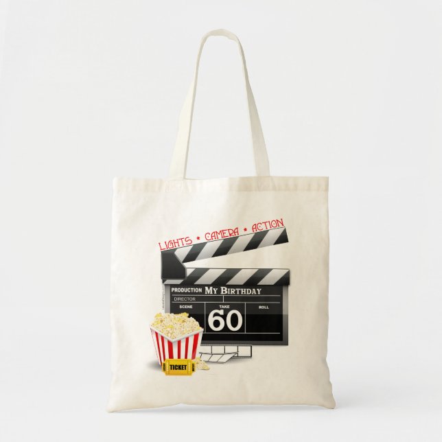 Bolsa Tote 60º Tema do Filme de Aniversário (Frente)