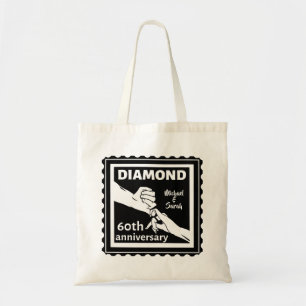 Bolsa Tote 60.º aniversário de casamento em diamante tradicio