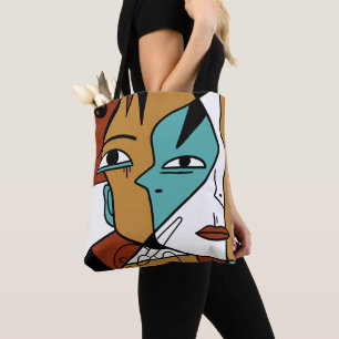 Bolsa Tote 60 dias de arte desafiadora Abstrato Cubismo arte