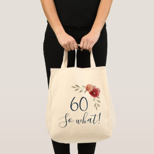 Bolsa Tote 60 então que Rosas de Watercolor Floral 60º Aniver