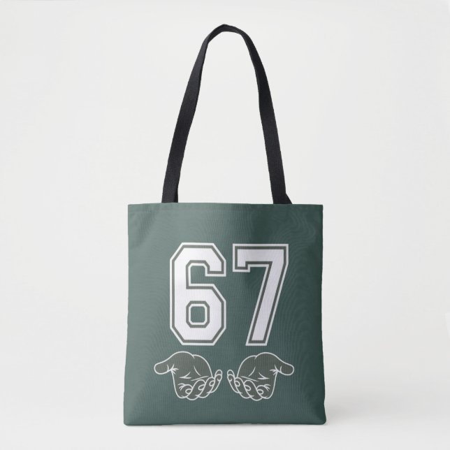 Bolsa Tote 67 Hand Funny Six Seven Meme Generation Alpha  (Frente)