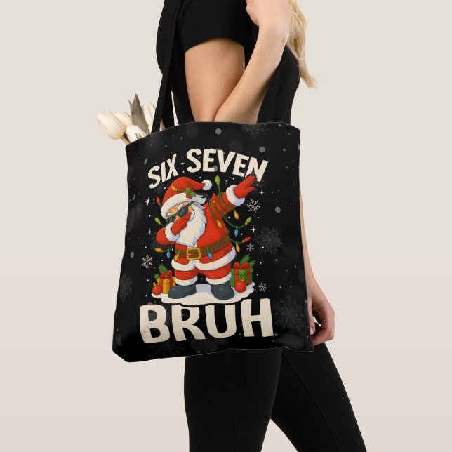Bolsa Tote 67 Meme Seis Sete Bruh Natal Divertido 6 7 (Close Up)