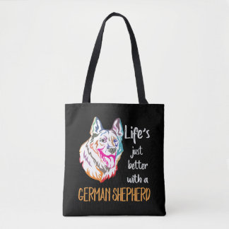 Bolsa Tote 6 A vida é melhor com um German shepherd