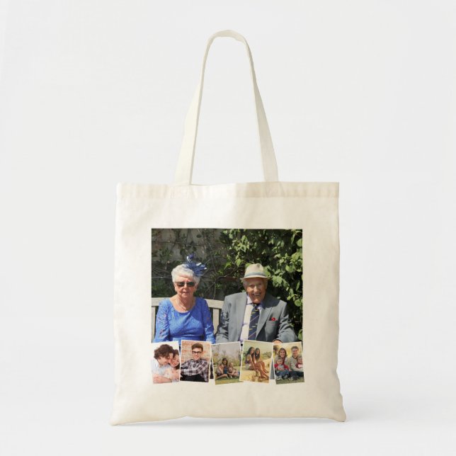 Bolsa Tote 6 Colagem de Fotografias, Personalizada (Frente)