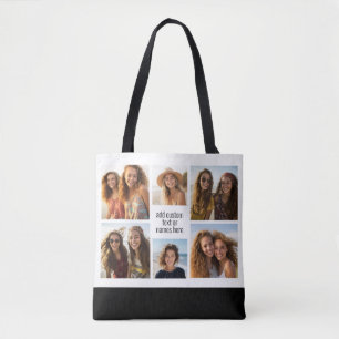 Bolsa Tote 6 Colagem de Fotos Minimalista - Preto e Branco