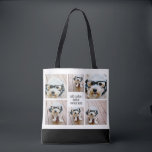 Bolsa Tote 6 Mínimo de Colagem de Fotos - Preto e Branco<br><div class="desc">Use sua foto ou fotos favoritas para fazer um espetáculo divertido para compartilhar com amigos. Uma colagem de 6 fotos em uma rede divertida com tamanhos diferentes. Um design simples com instantâneos e um bloco de texto. Recortar fotos em quadrados antes de carregar. Para ajustar fotos ou alterar cores, clique...</div>