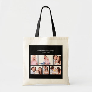 Bolsa Tote 6 Seções Foto Personalizada Quadro Preto Elegante