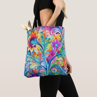 Bolsa Tote 70s 60s Psicodélico Retro Hippie